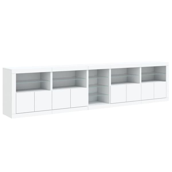 vidaXL Senkki LED-valoilla valkoinen 283x37x67 cm
