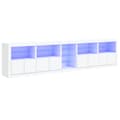 Pikkukuva 2 / 11: vidaXL Senkki LED-valoilla valkoinen 283x37x67 cm