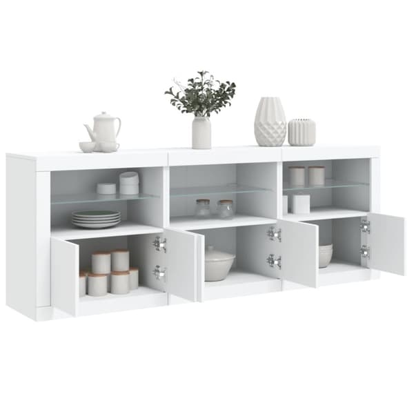vidaXL Senkki LED-valoilla valkoinen 181,5x37x67 cm