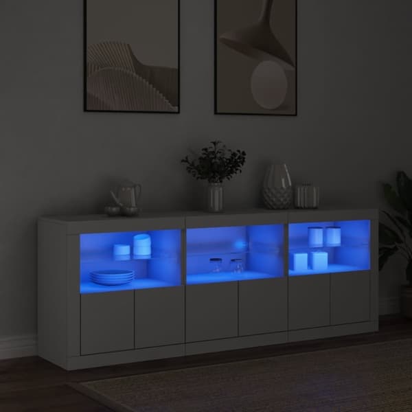vidaXL Senkki LED-valoilla valkoinen 181,5x37x67 cm