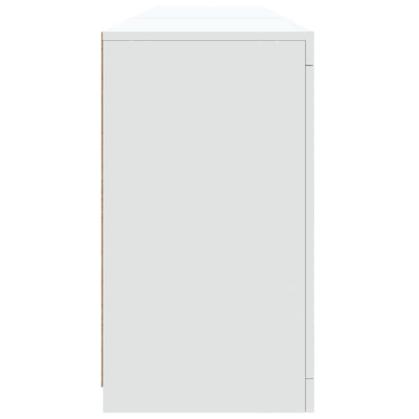 vidaXL Skänk med LED-belysning vit 181,5x37x67 cm