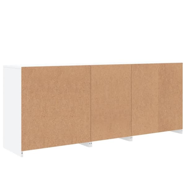 vidaXL Skänk med LED-belysning vit 181,5x37x67 cm