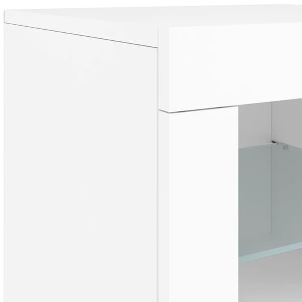 vidaXL Skänk med LED-belysning vit 181,5x37x67 cm