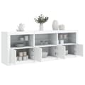 Miniatyrbild 4 av 11: vidaXL Skänk med LED-belysning vit 181,5x37x67 cm