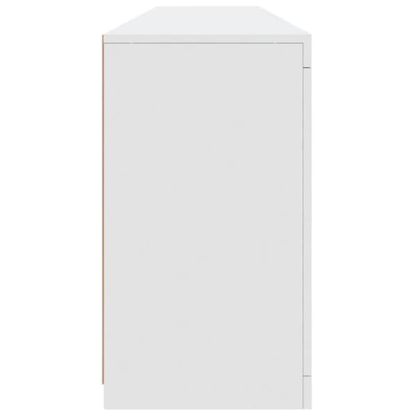 vidaXL Skänk med LED-belysning vit 181,5x37x67 cm
