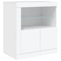Miniatyrbild 9 av 11: vidaXL Skänk med LED-belysning vit 181,5x37x67 cm