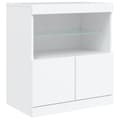 Miniatyrbild 11 av 11: vidaXL Skänk med LED-belysning vit 181,5x37x67 cm