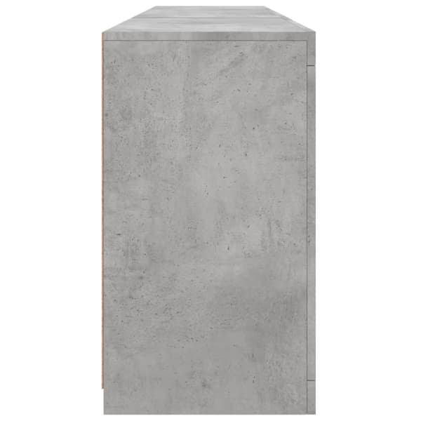 vidaXL skænk med LED-lys 181,5x37x67 cm betongrå