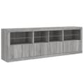 Pikkukuva 6 / 11: vidaXL Senkki LED-valoilla harmaa Sonoma 202x37x67 cm