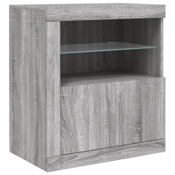 vidaXL Senkki LED-valoilla harmaa Sonoma 202x37x67 cm