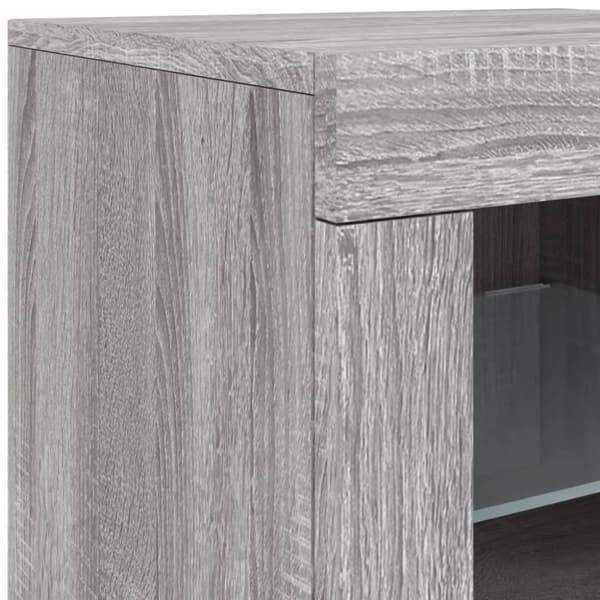 vidaXL Senkki LED-valoilla harmaa Sonoma 202x37x67 cm