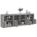 Pikkukuva 1 / 11: vidaXL Senkki LED-valoilla harmaa Sonoma 202x37x67 cm