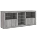Miniatyrbilde 5 av 11: vidaXL Skjenk med LED-lys grå sonoma 181,5x37x67 cm