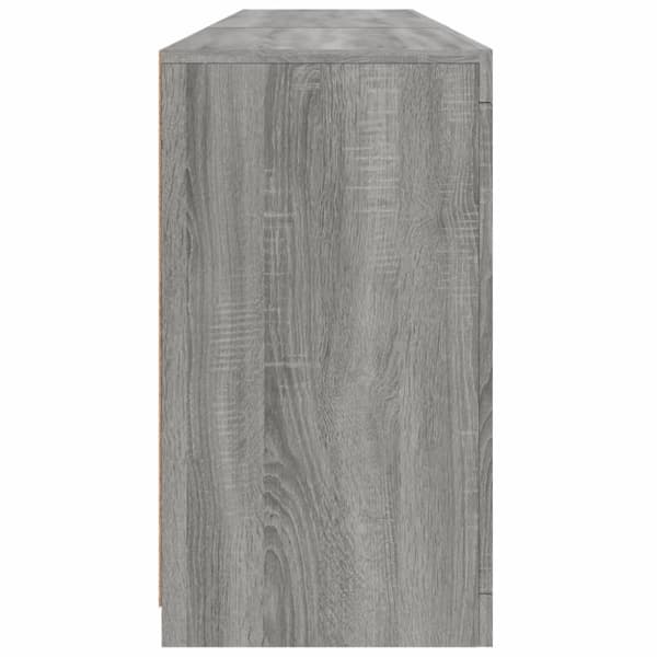 vidaXL Skjenk med LED-lys grå sonoma 181,5x37x67 cm