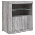 Miniatyrbilde 9 av 11: vidaXL Skjenk med LED-lys grå sonoma 181,5x37x67 cm