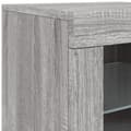 Miniatyrbilde 10 av 11: vidaXL Skjenk med LED-lys grå sonoma 181,5x37x67 cm