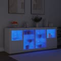 Miniatyrbild 4 av 11: vidaXL Skänk med LED-belysning vit 163x37x67 cm