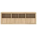 Miniatyrbilde 7 av 11: vidaXL Skjenk med LED-lys sonoma eik 202x37x67 cm