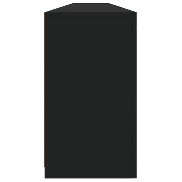 vidaXL Skjenk med LED-lys svart 283x37x67 cm