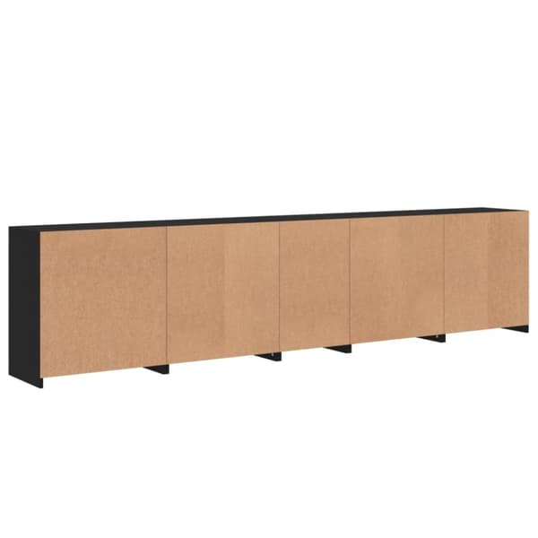 vidaXL Skjenk med LED-lys svart 283x37x67 cm
