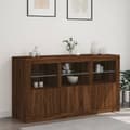 Pikkukuva 3 / 11: vidaXL Senkki LED-valoilla ruskea tammi 123x37x67 cm