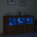 Pikkukuva 4 / 11: vidaXL Senkki LED-valoilla ruskea tammi 123x37x67 cm
