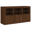 Pikkukuva 5 / 11: vidaXL Senkki LED-valoilla ruskea tammi 123x37x67 cm
