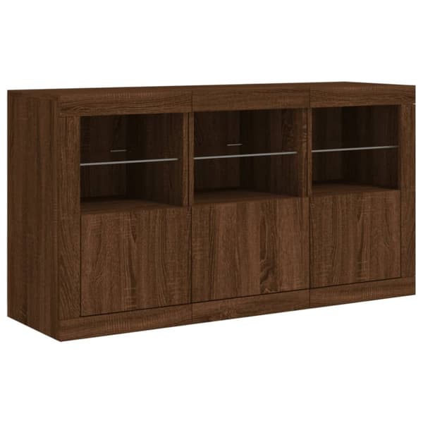 vidaXL Senkki LED-valoilla ruskea tammi 123x37x67 cm