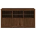 Pikkukuva 6 / 11: vidaXL Senkki LED-valoilla ruskea tammi 123x37x67 cm