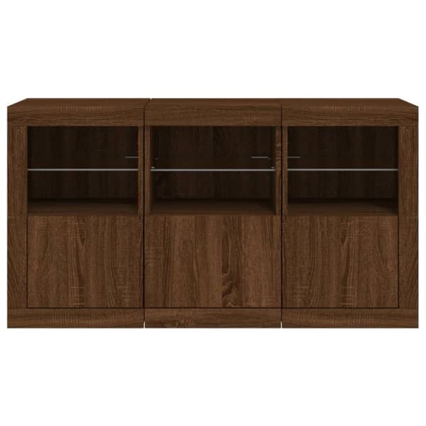 vidaXL Senkki LED-valoilla ruskea tammi 123x37x67 cm