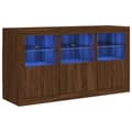 Pikkukuva 2 / 11: vidaXL Senkki LED-valoilla ruskea tammi 123x37x67 cm