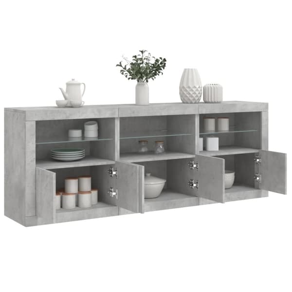 vidaXL Senkki LED-valoilla betoninharmaa 181,5x37x67 cm