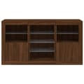 Miniatyrbilde 6 av 11: vidaXL Skjenk med LED-lys brun eik 123x37x67 cm
