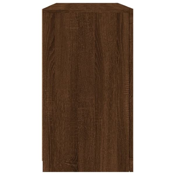 vidaXL Skjenk med LED-lys brun eik 123x37x67 cm