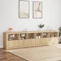 Miniatyrbilde 4 av 11: vidaXL Skjenk med LED-lys sonoma eik 283x37x67 cm