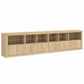 Miniatyrbilde 6 av 11: vidaXL Skjenk med LED-lys sonoma eik 283x37x67 cm
