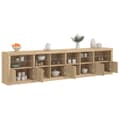 Miniatyrbilde 1 av 11: vidaXL Skjenk med LED-lys sonoma eik 283x37x67 cm