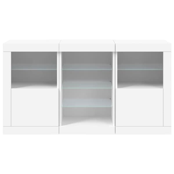 vidaXL skænk med LED-lys 123x37x67 cm hvid