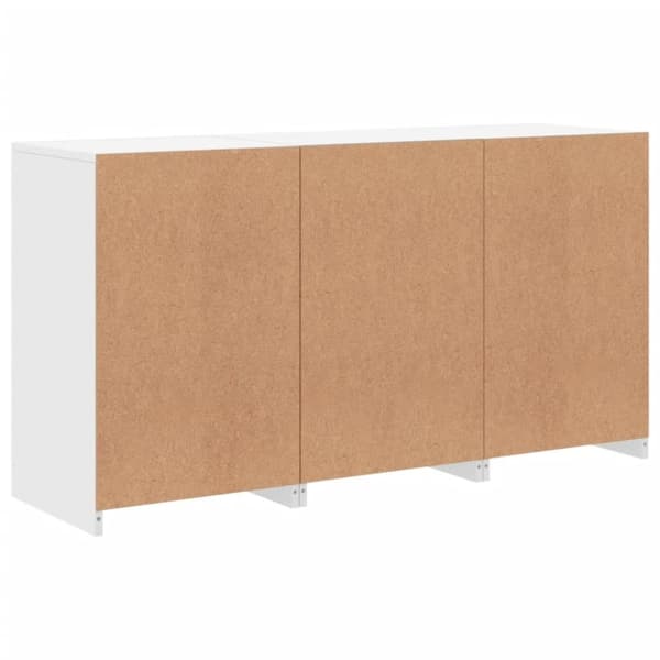 vidaXL skænk med LED-lys 123x37x67 cm hvid