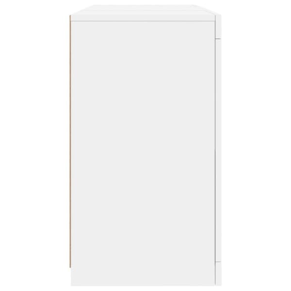 vidaXL Skjenk med LED-lys hvit 123x37x67 cm