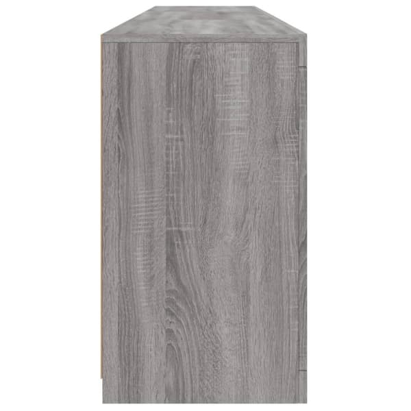 vidaXL Skjenk med LED-lys grå sonoma 181,5x37x67 cm
