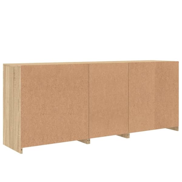 vidaXL Skänk med LED-belysning sonoma-ek 162x37x67 cm