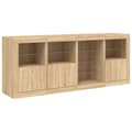 Miniatyrbillede 5 af 11: vidaXL skænk med LED-lys 164x37x67 cm sonoma-eg