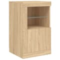 Miniatyrbillede 10 af 11: vidaXL skænk med LED-lys 164x37x67 cm sonoma-eg