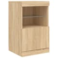 Miniatyrbillede 11 af 11: vidaXL skænk med LED-lys 164x37x67 cm sonoma-eg