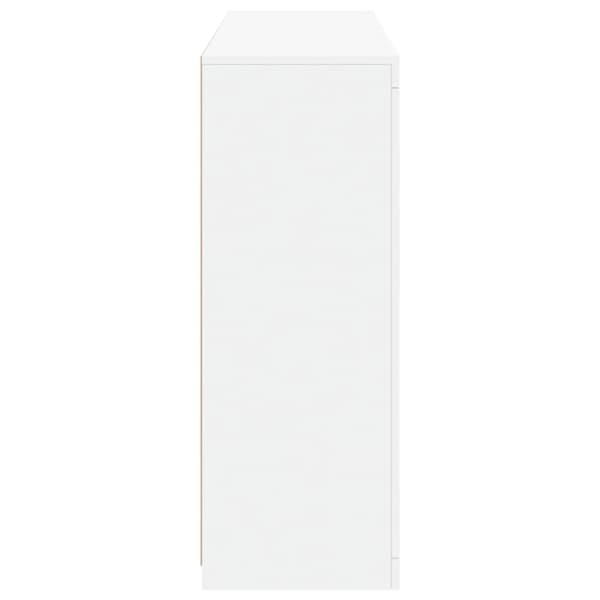vidaXL Skjenker med LED-lys 3 stk hvit konstruert tre