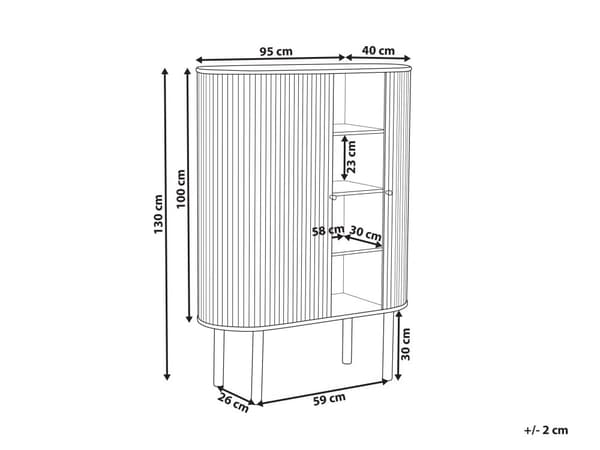 Skänk Ljust Trä MDF Furuträ Front 2 Dörrar Spånskiva Tall Träben med 4 Hyllor 130 cm Modern Förvaringslösning för Sovrum Vardagsrum
