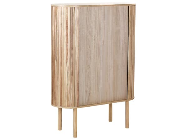 Skänk Ljust Trä MDF Furuträ Front 2 Dörrar Spånskiva Tall Träben med 4 Hyllor 130 cm Modern Förvaringslösning för Sovrum Vardagsrum