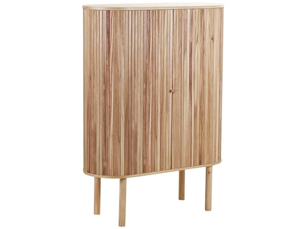 Skänk Ljust Trä MDF Furuträ Front 2 Dörrar Spånskiva Tall Träben med 4 Hyllor 130 cm Modern Förvaringslösning för Sovrum Vardagsrum