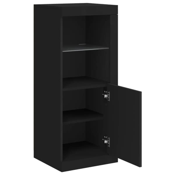 vidaXL Skänk med LED-belysning svart 41x37x100 cm